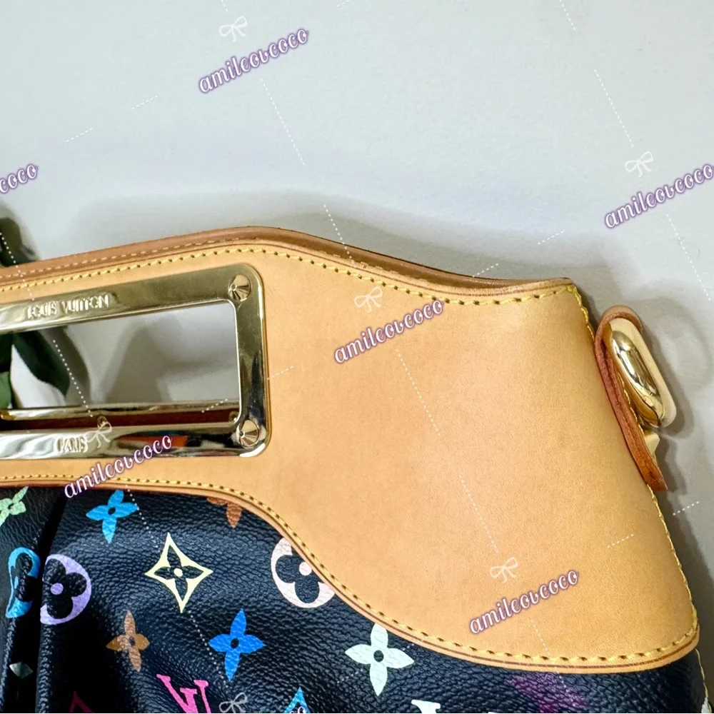 Louis Vuitton Judy MM Handbag Monogram Multicolor Leather Noir Black - Picture 10 of 16